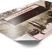 sneeuwdag op de bioscoop foto afdruk (Hoek)