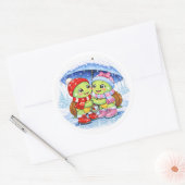 Sneeuwdag Ronde Sticker (Envelop)