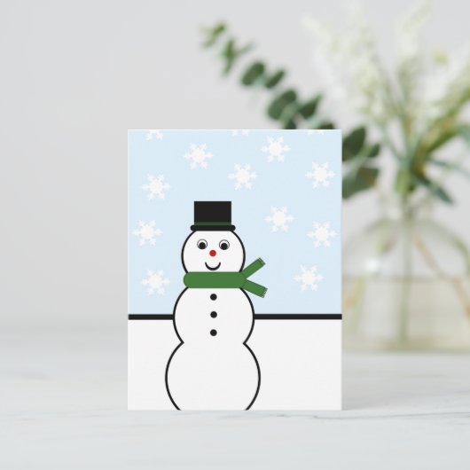 Sneeuwdag Snowman Briefkaart (Staand voorkant)