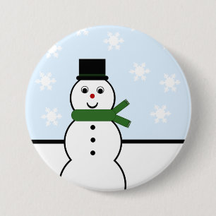 Sneeuwdag Snowman Button