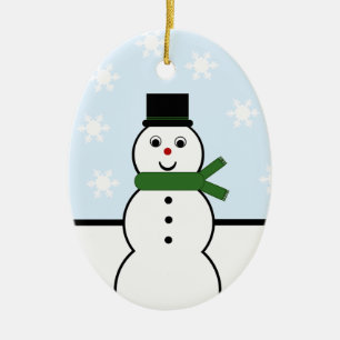 Sneeuwdag Snowman Oval Ornament