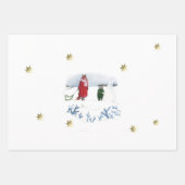 Sneeuwdag van de foto van vossen en konijnen inpakpapier vel (Voorkant 2)