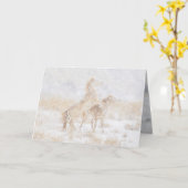 Sneeuwdag voor het Wenskaart van de mosterdpaarden Kaart (Gele Bloem)