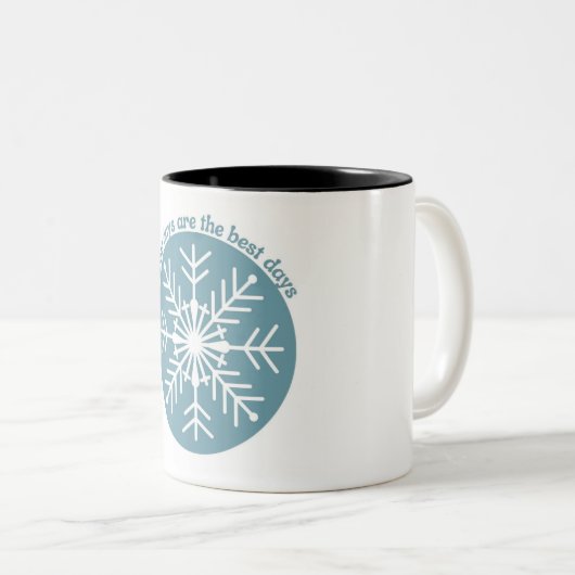 sneeuwdagen tweekleurige koffiemok (Voorkant rechts)