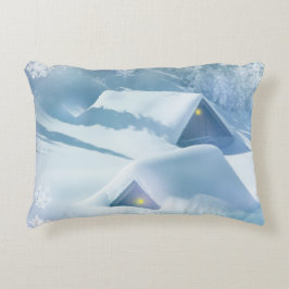 Sneeuwdak in een bos accent kussen