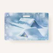 Sneeuwdak in een bos badge (Achterkant)