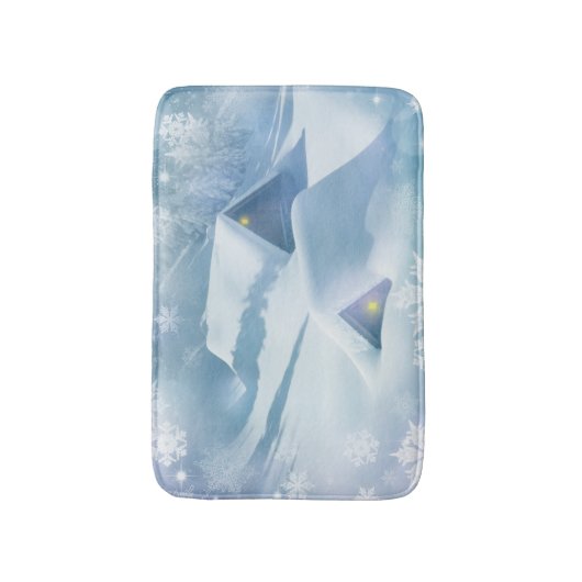 Sneeuwdak in een bos badmat (Voorkant Verticaal)