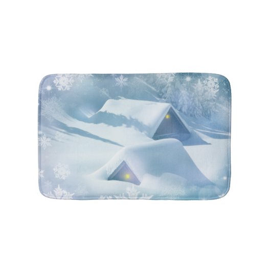 Sneeuwdak in een bos badmat (Voorkant)