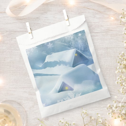 Sneeuwdak in een bos bedankzakje (Geknipt)