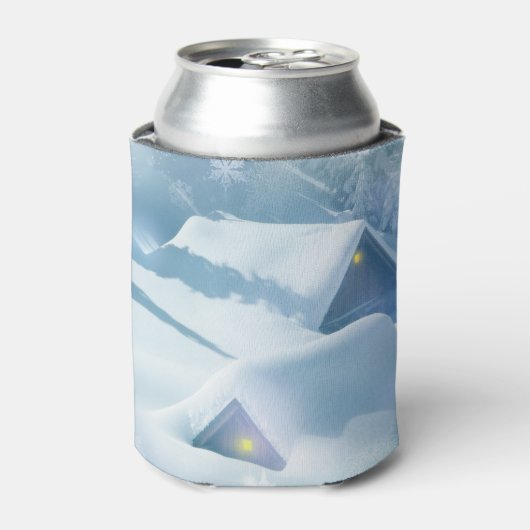 Sneeuwdak in een bos blikjeskoeler (Blikje Voorkant)