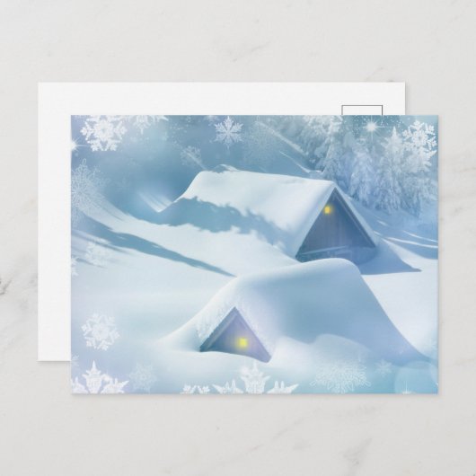 Sneeuwdak in een bos briefkaart (Voorkant / Achterkant)