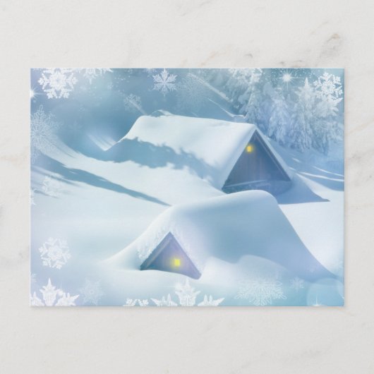 Sneeuwdak in een bos briefkaart (Voorkant)