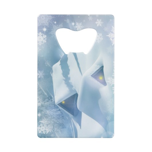 Sneeuwdak in een bos creditkaart flessenopener (Voorkant)