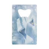 Sneeuwdak in een bos creditkaart flessenopener (Achterkant)