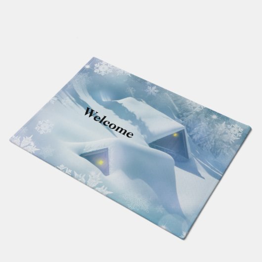 Sneeuwdak in een bos deurmat (Schuin)