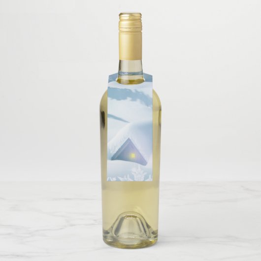 Sneeuwdak in een bos flessenhanger (Op fles)