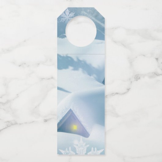 Sneeuwdak in een bos flessenhanger (Achterkant)