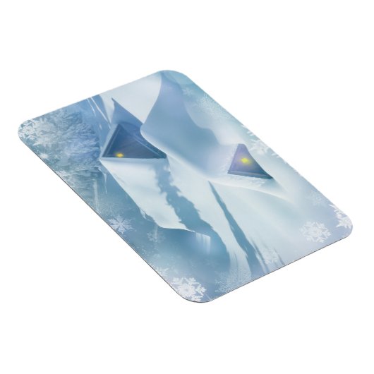 Sneeuwdak in een bos magneet (Rechterzijde)