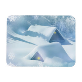 Sneeuwdak in een bos magneet