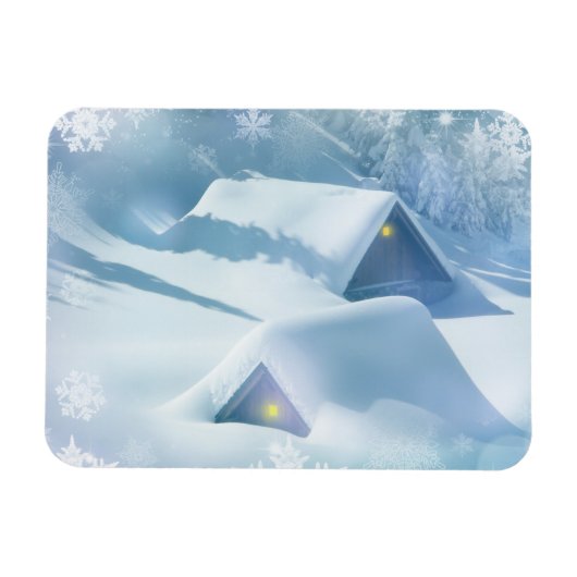 Sneeuwdak in een bos magneet (Horizontaal)