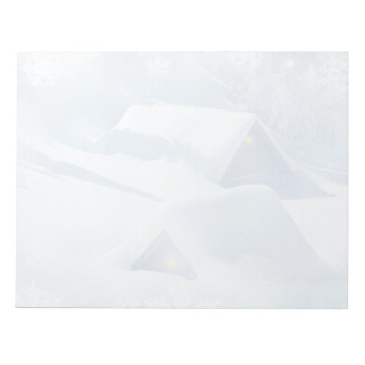 Sneeuwdak in een bos notitieblok (Voorkant)