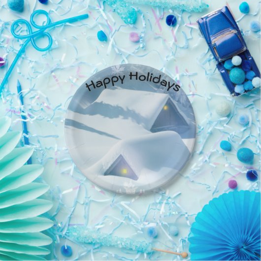 Sneeuwdak in een bos papieren bordje (Feest)