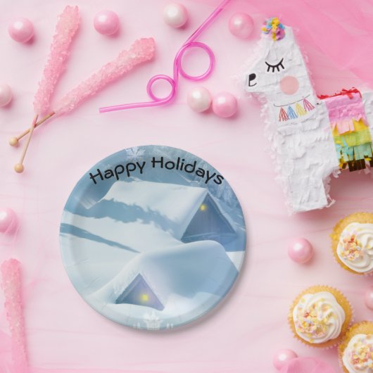 Sneeuwdak in een bos papieren bordje (Feest)