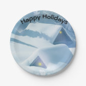 Sneeuwdak in een bos papieren bordje (Voorkant)