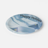 Sneeuwdak in een bos papieren bordje (Gekanteld)