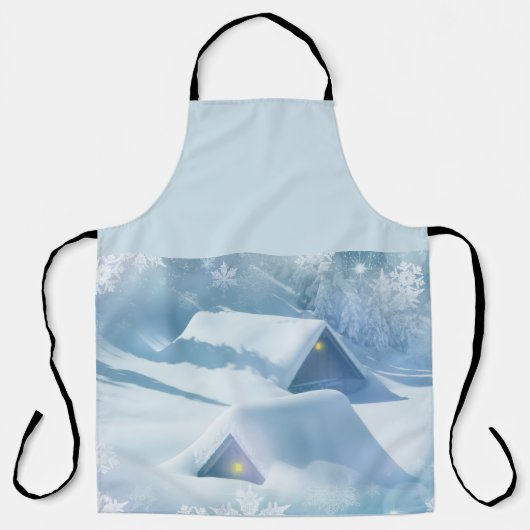 Sneeuwdak in een bos schort (Voorkant)