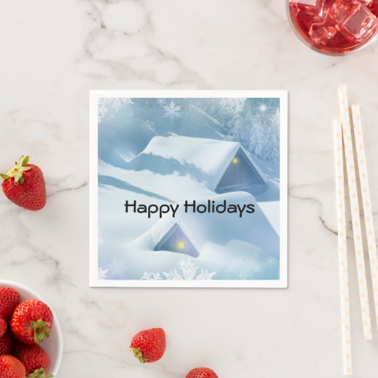 Sneeuwdak in een bos servet (Insitu)