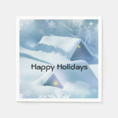 Sneeuwdak in een bos servet (Voorkant)