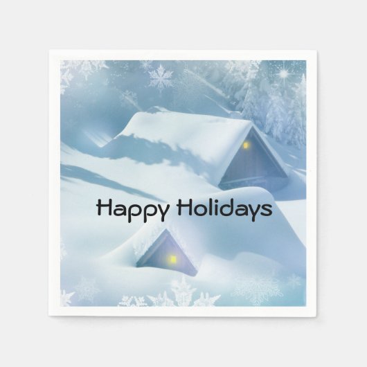 Sneeuwdak in een bos servet (Voorkant)