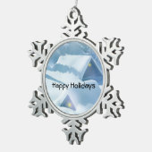 Sneeuwdak in een bos tin sneeuwvlok ornament (Rechts)