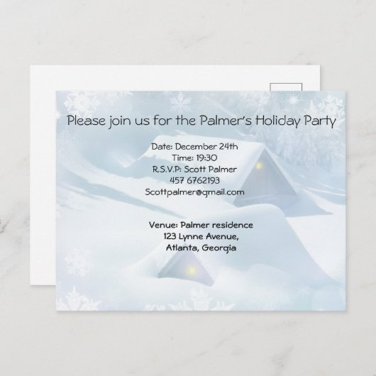 Sneeuwdak in een bos uitnodiging briefkaart (Voorkant / Achterkant)