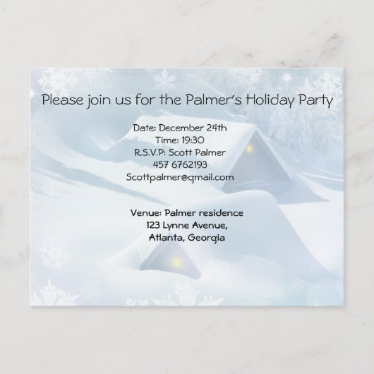 Sneeuwdak in een bos uitnodiging briefkaart (Voorkant)