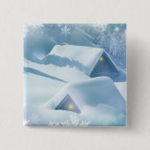 Sneeuwdak in een bos vierkante button 5,1 cm (Voorkant)