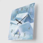 Sneeuwdak in een bos vierkante klok (Hoek)