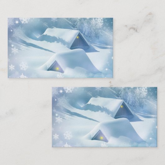 Sneeuwdak in een bos visitekaartje (Voorkant / Achterkant)