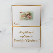  sneeuwdame en kerstmannetje feestdagen kaart (Binnen)