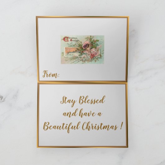 sneeuwdame en kerstmannetje feestdagen kaart (Binnen)