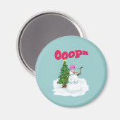 Sneeuwdame met kerstboom Ops Magneet (Voorkant / Achterkant)