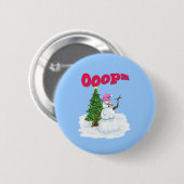 Sneeuwdame met kerstboom Ops Ronde Button 5,7 Cm (Voorkant /achterkant)