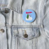 Sneeuwdame met kerstboom Ops Ronde Button 5,7 Cm (In situ)
