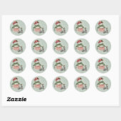 Sneeuwdame met kerstfeestdag als Bunnies Ronde Sticker (Vel)