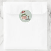 Sneeuwdame met kerstfeestdag als Bunnies Ronde Sticker (Tas)