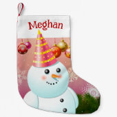 Sneeuwdame met roze Pet voor kerstmis Kleine Kerstsok (Voorkant)