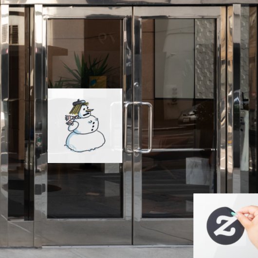 Sneeuwdamesraamkoeling Raamsticker (Kantoordeur)