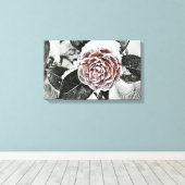 Sneeuwde diepgevroren Roos Tekening Stretched Canv Canvas Afdruk (Insitu (Houten vloer))
