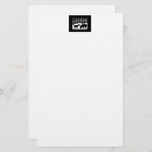 Sneeuwdeer Briefpapier (Voorkant / Achterkant)